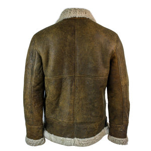 Giacca Vintage da Uomo in Pelliccia di Pecora Sherling Marrone Stile Pilota - Infinity Leather - 5