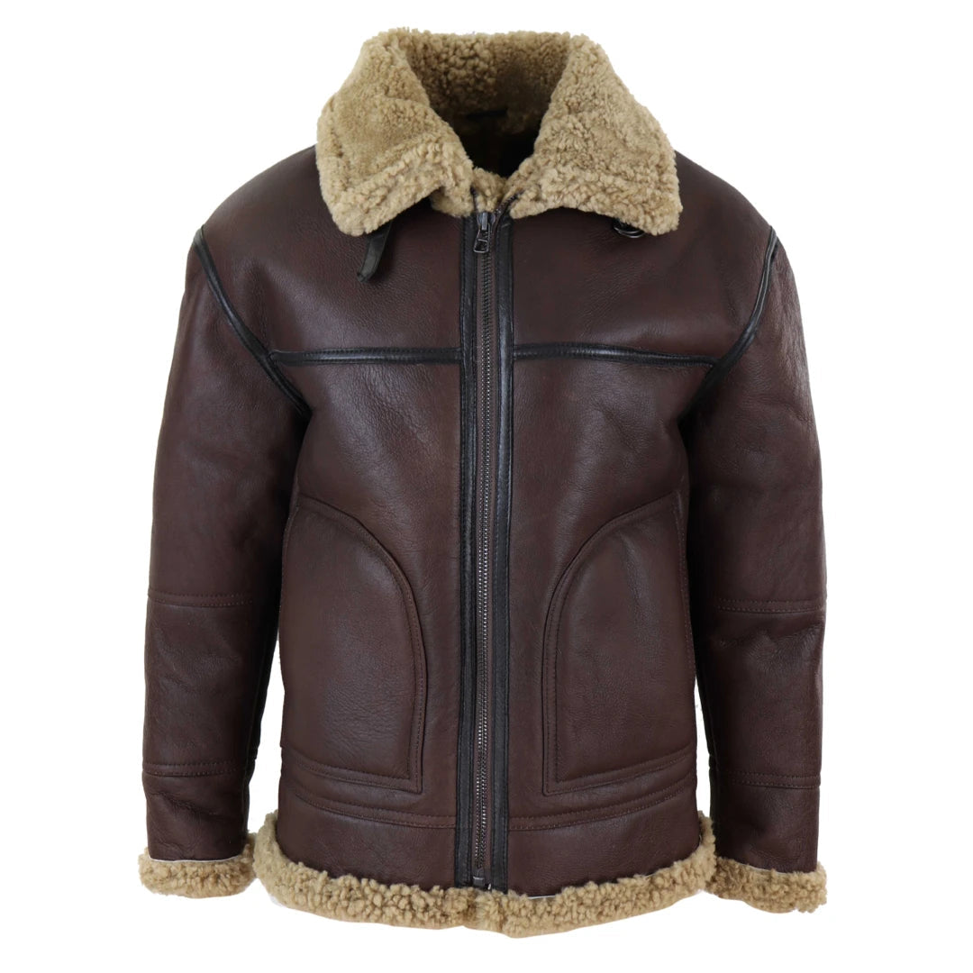 Giacca Vero Montone Uomo Bomber Pilota Aviatore Pelle Originale - Infinity Leather - 1