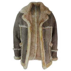 Giacca da Uomo Beige Crema Pelle di Montone Vintage Retro - Infinity Leather - 3