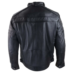 Veste noir marron style vintage vieilli biker décontracté pour homme avec fermeture éclair - Infinity Leather - 7