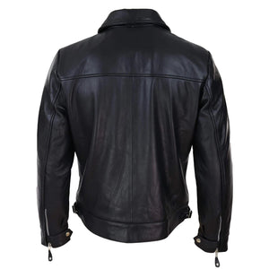 Men's Black Brown Zip Box Jacket Classic Car Coat - Infinity Leather - 5