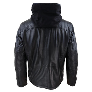 Herrenjacke 100% Echtleder Abnehmbarer Kragen Weiches Nappa - Infinity Leather - 6