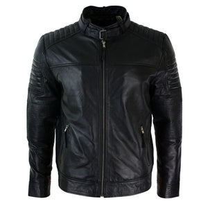 Giacca Corta da Uomo Biker Vera Pelle Taglio Classico Retro Vintage Elegante - Aviatrix - 1