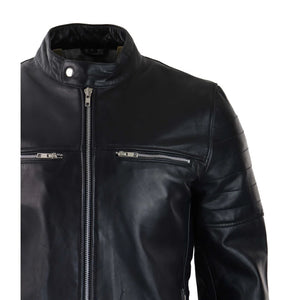 Giacca Corta da Uomo Biker Corto in Vera Pelle retro Vintage - Infinity Leather - 5