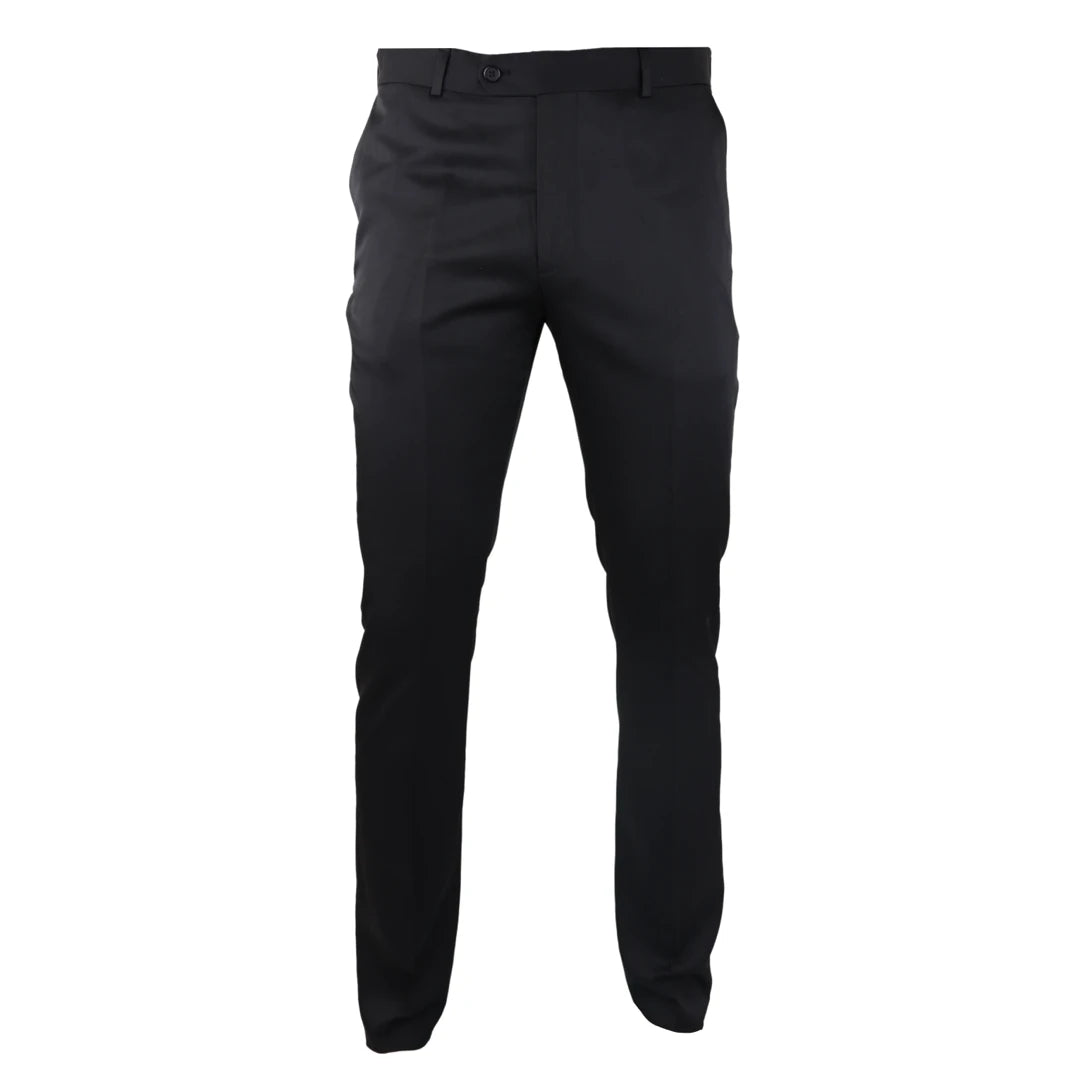 Men's Black Satin Trousers Tuxedo Dinner Suit Smart Formal - TruClothing.com - 1