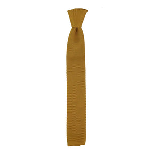 Men's Boys Women's Unisex Knitted Tie For Wedding Prom - Gold - Marc Darcy - 8