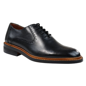 Mens Brogue Oxford Shoes Tan Brown Black Laced Leather Goodyear Welted - House of Cavani - 2