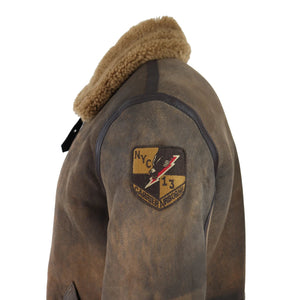 Giacca Aviatore da Uomo Vera Pelle di Montone Stile Classico Pilota Militare Invernale - Infinity Leather - 4