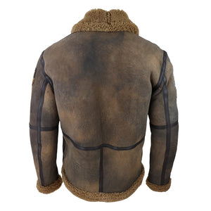 Giacca Aviatore da Uomo Vera Pelle di Montone Stile Classico Pilota Militare Invernale - Infinity Leather - 5