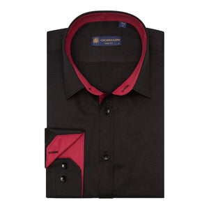 Biała koszula męska bawełniana elegancka z długim rękawem - Czarny - TruClothing.com - 5