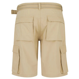 Men's Chino Shorts Belt Cotton Summer Holiday Beach Cargo Combat - Beige - TruClothing.com - 2