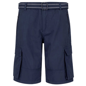 Men's Chino Shorts Belt Cotton Summer Holiday Beach Cargo Combat - Navy - TruClothing.com - 3