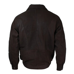 Giacca Classica da Uomo Bomber in Vera Pelle Nubuck Scolorita Nera o Marrone - Infinity Leather - 10