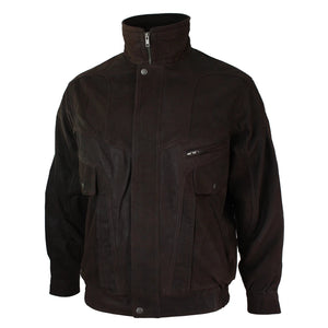 Giacca Classica da Uomo Bomber in Vera Pelle Nubuck Scolorita Nera o Marrone - Infinity Leather - 9