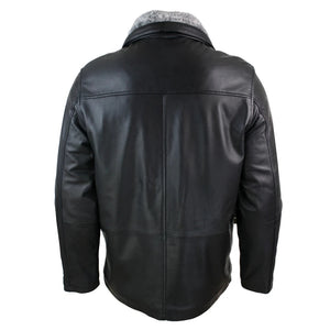 Giacca Lunga da Uomo in Vera Pelle Calda Invernale con Colletto in Pelo - LLD - 7