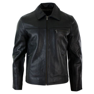 Giacca Classica sa Uomo in Vera Pelle Morbida Stile Casual Elegante Fit - Nero - Infinity Leather - 6