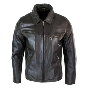 Giacca Classica sa Uomo in Vera Pelle Morbida Stile Casual Elegante Fit - Marrone - Infinity Leather - 10