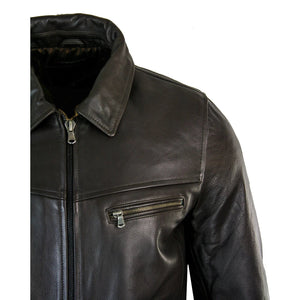 Giacca Classica sa Uomo in Vera Pelle Morbida Stile Casual Elegante Fit - Marrone - Infinity Leather - 12