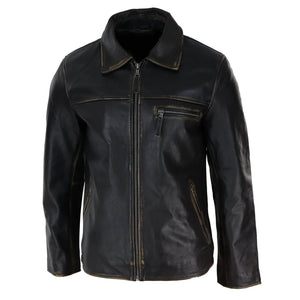 Giacca Classica sa Uomo in Vera Pelle Morbida Stile Casual Elegante Fit - Marrone Sella - Infinity Leather - 2