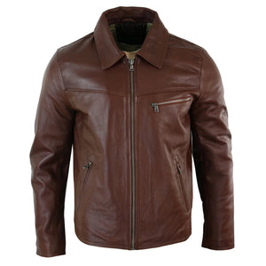 Giacca Classica sa Uomo in Vera Pelle Morbida Stile Casual Elegante Fit - Nocciola - Infinity Leather - 15