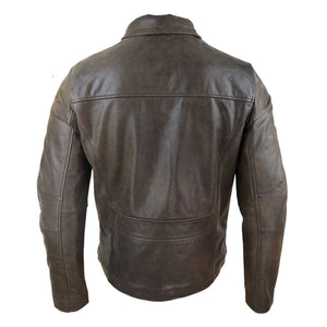 Giacca Classica sa Uomo in Vera Pelle Morbida Stile Casual Elegante Fit - Legno Marrone - Infinity Leather - 24