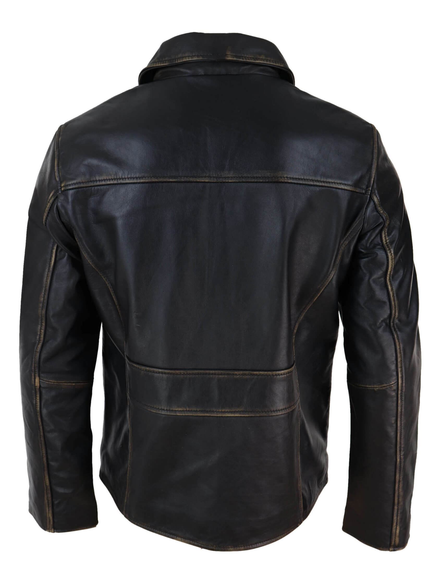 Men's Classic Real Leather Collar Box Jacket | Infinity – TruClothing