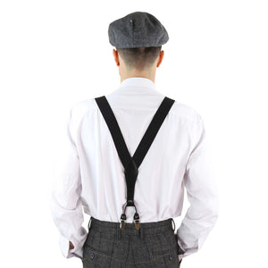 Men's Classic Trouser Braces Suspenders 1920s Gatsby Blinders - Black - TruClothing.com - 3