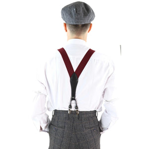 Men's Classic Trouser Braces Suspenders 1920s Gatsby Blinders - Burgundy - TruClothing.com - 11