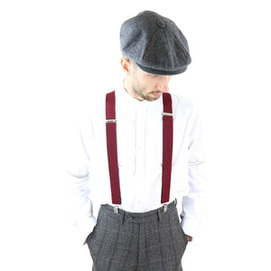 Men's Classic Trouser Braces Suspenders 1920s Gatsby Blinders - Burgundy - TruClothing.com - 12