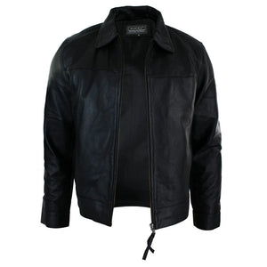 Klassische Herren-Lederjacke mit Reißverschluss in Schwarz - Infinity Leather - 3