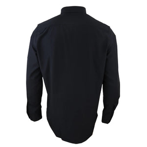 Men's Club Collar Shirt With Bar Poplin Pin Check 1920s Blinders - Black - TruClothing.com - 4