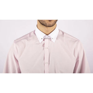 Men's Club Collar Shirt With Bar Poplin Pin Check 1920s Blinders - Pink - TruClothing.com - 27