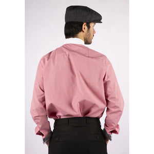Men's Club Collar Shirt With Bar Poplin Pin Check 1920s Blinders - Red - TruClothing.com - 32
