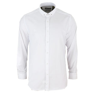 Men's Club Collar Shirt With Bar Poplin Pin Check 1920s Blinders - White - TruClothing.com - 5
