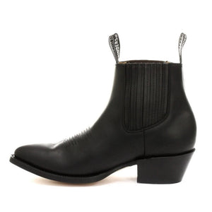 Bottes homme style Maverick cowboy western hauteur de cheville cuir véritable noir ou marron - Grinders - 2