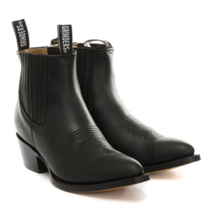 Bottes homme style Maverick cowboy western hauteur de cheville cuir véritable noir ou marron - Grinders - 3