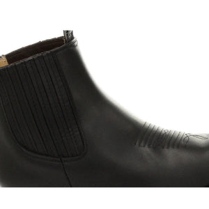 Bottes homme style Maverick cowboy western hauteur de cheville cuir véritable noir ou marron - Grinders - 5