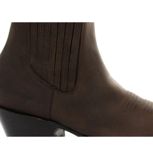 Bottes homme style Maverick cowboy western hauteur de cheville cuir véritable noir ou marron - Grinders - 11