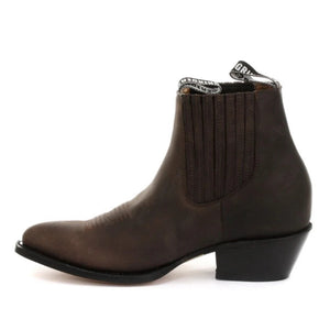 Bottes homme style Maverick cowboy western hauteur de cheville cuir véritable noir ou marron - Grinders - 8