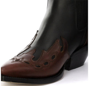 Stivali Bassi Texani a Punta da Uomo in Vera Pelle Casual Cowboy Arizona - Marrone - Grinders - 6