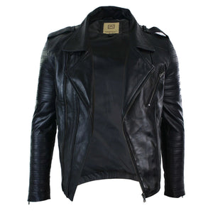 Herren-Bikerjacke mit Kreuzreißverschluss schwarzes Leder Urban - Aviatrix - 4