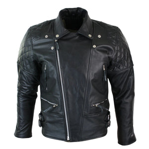 Herren-Bikerjacke mit Kreuzreißverschluss CE-Rüstung Motorradschutz Leder - Aviatrix - 4