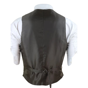 Men's Double Breasted Waistcoat 1920s Blinders Pocket Chain - Beige - House of Cavani - 4