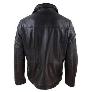 Giacca Invernale da Uomo stile Safari con Doppia Cerniera e in Vera Pelle - Marrone - Infinity Leather - 11