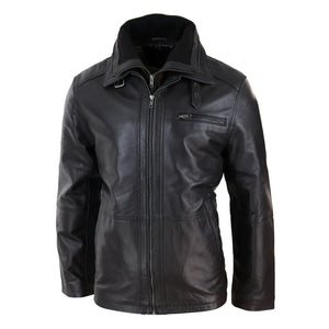 Giacca Invernale da Uomo stile Safari con Doppia Cerniera e in Vera Pelle - Marrone - Infinity Leather - 7