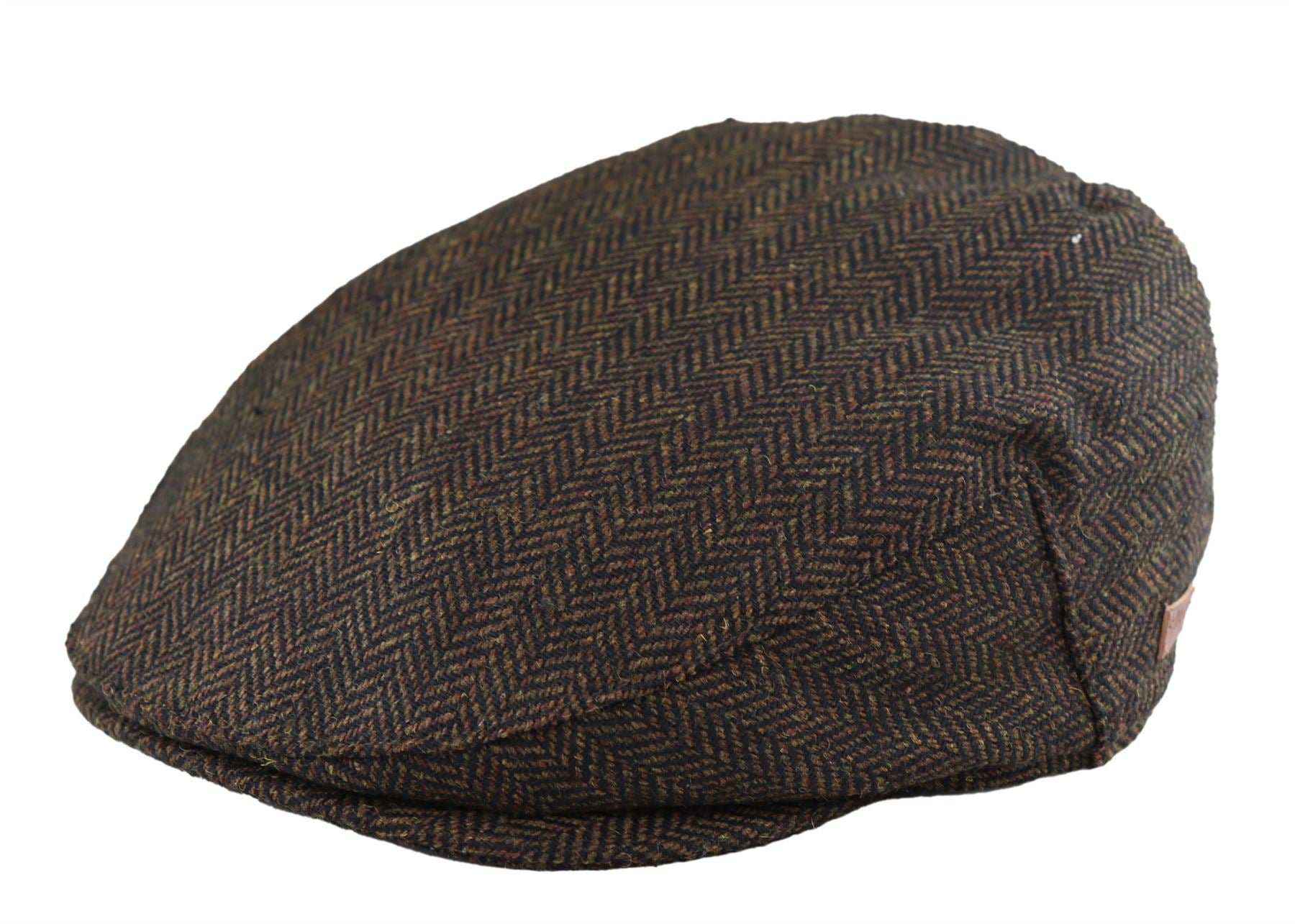Mens Flat Cap Wool Herringbone Tweed Vintage Classic 1920s Unisex Del Boy-TruClothing