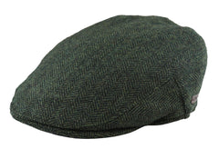 Mens Flat Cap Wool Herringbone Tweed Vintage Classic 1920s Unisex Del Boy-TruClothing