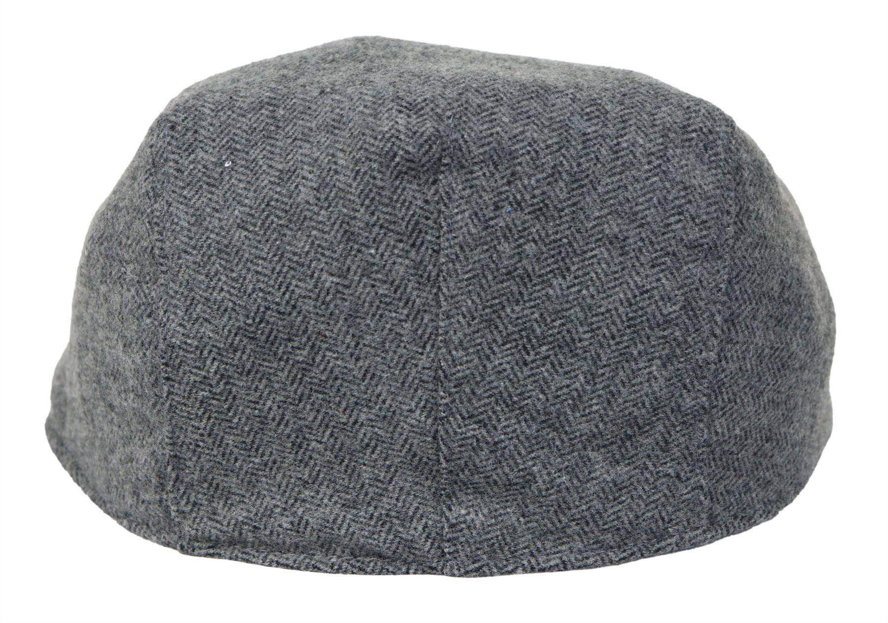 Mens Flatcap Hat Baker Boy 8 Panel Grandad Tweed Herringbone Brown Grey Vintage-TruClothing