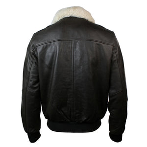 Giacca Nera o Marrone da Uomo Bomber in Vera Pelle e Colletto in Pelliccia - Infinity Leather - 10