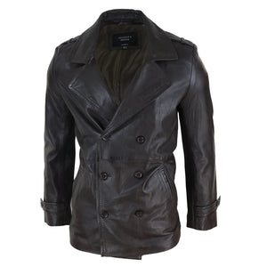 Giacca Lunga da Uomo Giaccone Marinaio a Doppio Petto Classico Sherlock - Infinity Leather - 2